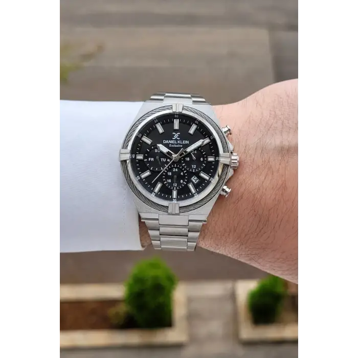 Kadranı Siyah Kordonu Gümüş Renk 44 Mm Hediye Paketli İç Göstergeleri Aktif Erkek Kol Saati