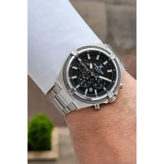 Kadranı Siyah Kordonu Gümüş Renk 44 Mm Hediye Paketli İç Göstergeleri Aktif Erkek Kol Saati