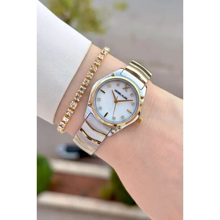 Gold Gümüş Renk 30 mm Hediye Paketli Kadın Kol Saati