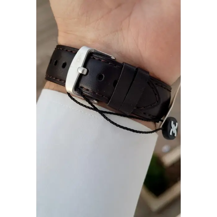 Gümüş Renk 42 Mm Takvimli Hediye Paketli Erkek Kol Saati
