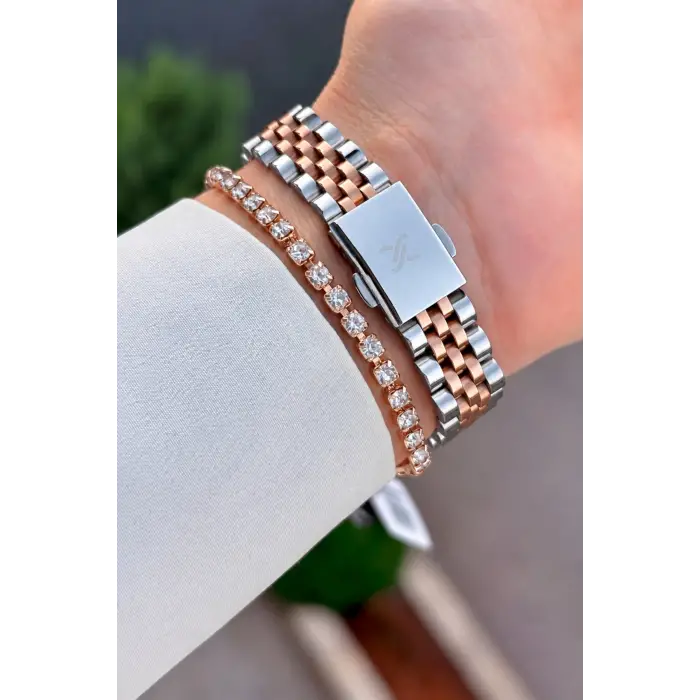 Kadranı Bordo Kordonu Rose Gümüş Renk 28 Mm Hediye Paketli Kadın Kol Saati