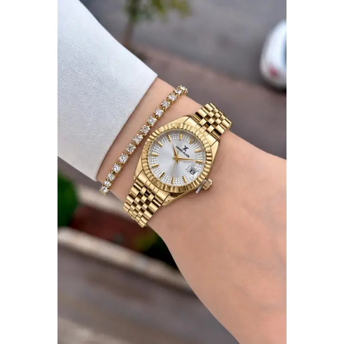 Gold Renk 28 Mm Hediye Paketli Kadın Kol Saati