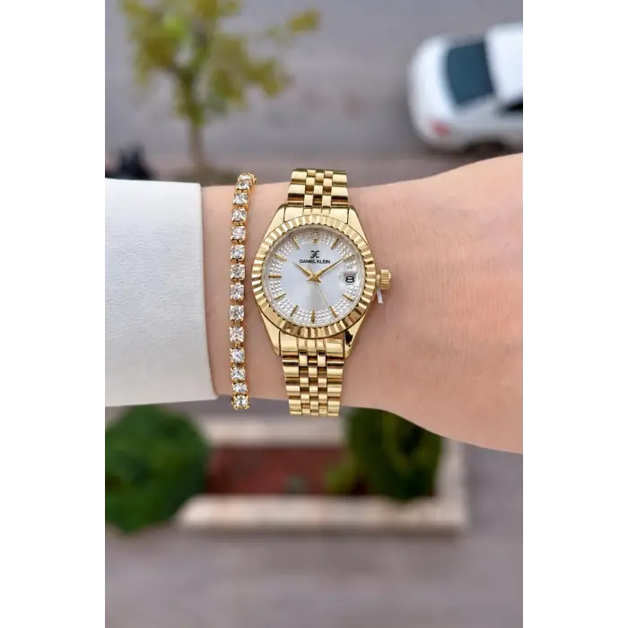 Gold Renk 28 Mm Hediye Paketli Kadın Kol Saati