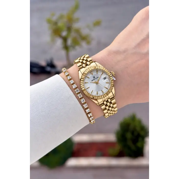 Gold Renk 28 Mm Hediye Paketli Kadın Kol Saati