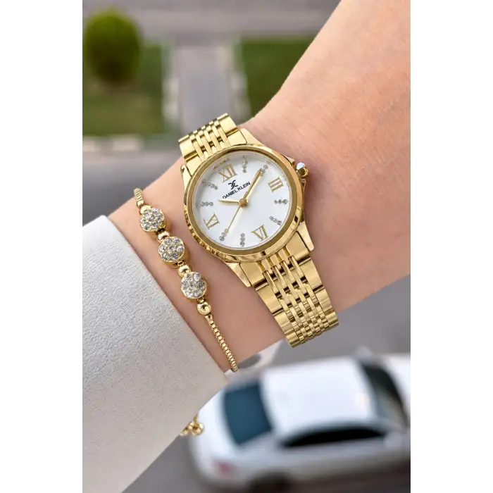 Gold Renk 28 Mm Hediye Paketli Kadın Kol Saati