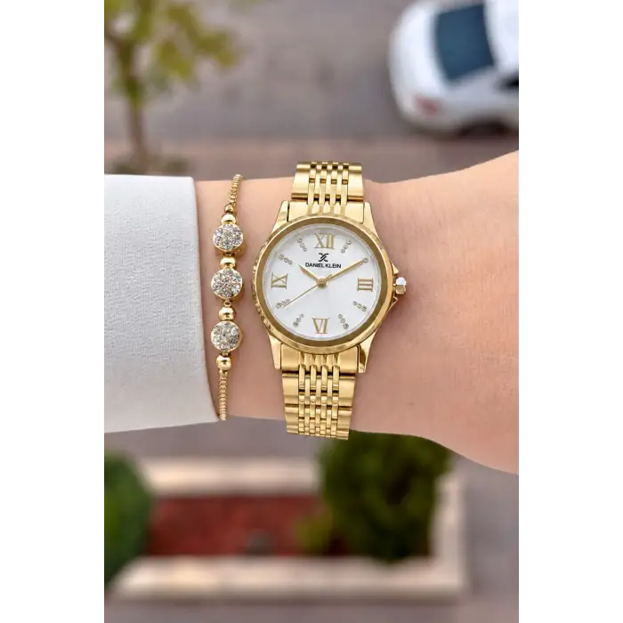 Gold Renk 28 Mm Hediye Paketli Kadın Kol Saati