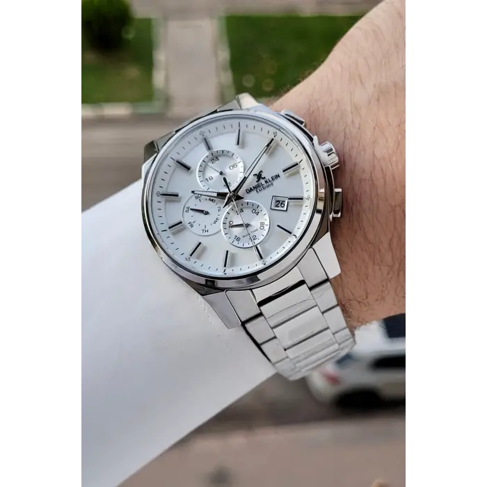 Gümüş Renk 44 Mm İç Göstergeleri Aktif Hediye Paketli Erkek Kol Saati