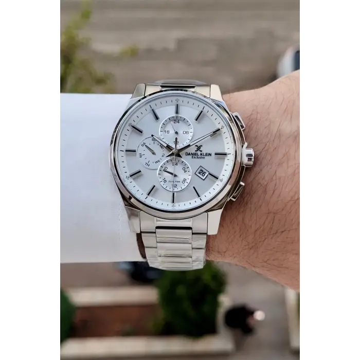 Gümüş Renk 44 Mm İç Göstergeleri Aktif Hediye Paketli Erkek Kol Saati