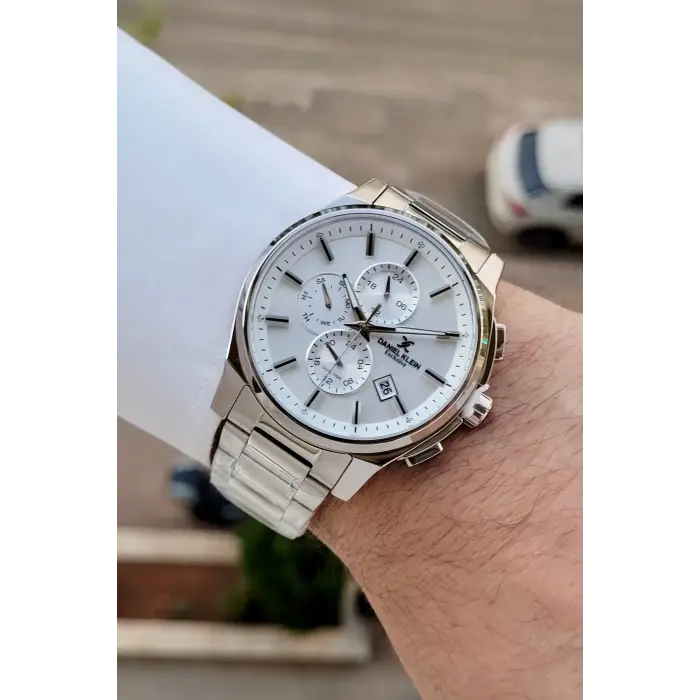 Gümüş Renk 44 Mm İç Göstergeleri Aktif Hediye Paketli Erkek Kol Saati