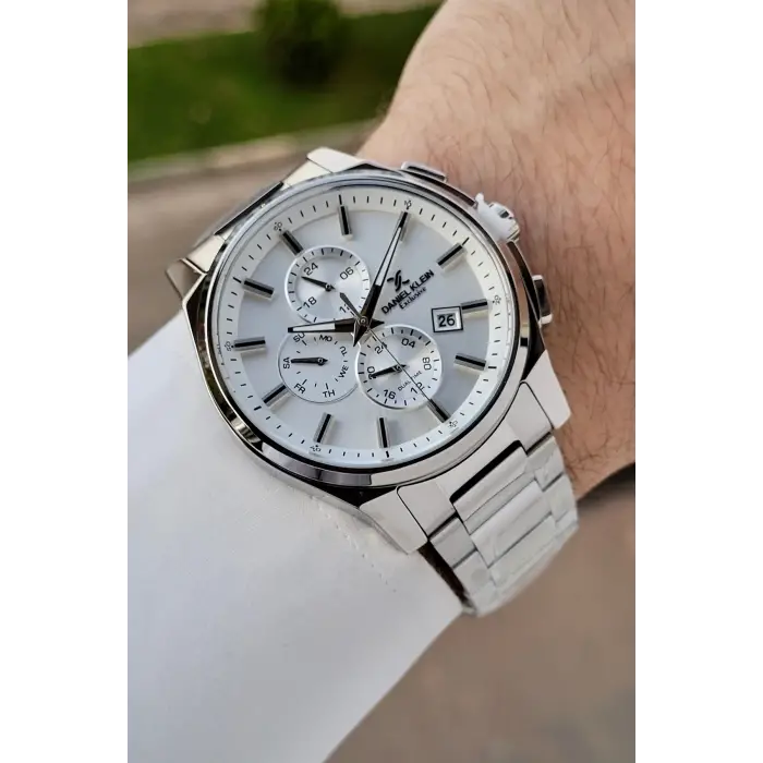 Gümüş Renk 44 Mm İç Göstergeleri Aktif Hediye Paketli Erkek Kol Saati