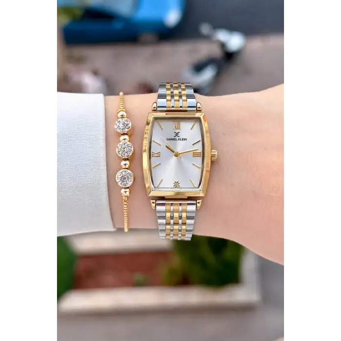 Gold Gümüş Renk Kadın Kol Saati