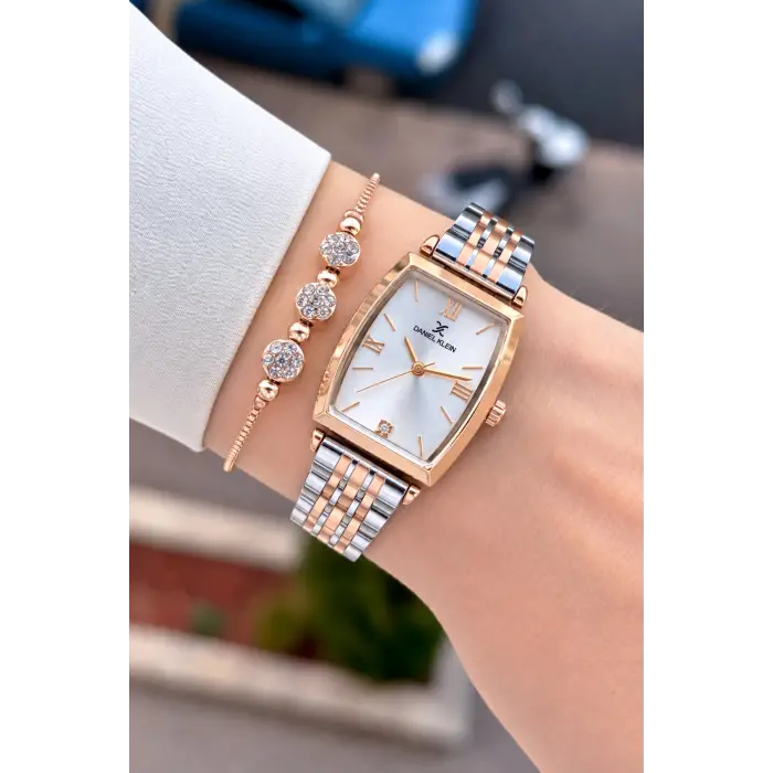 Rose Gümüş Renk 24 Mm Hediye Paketli Kadın Kol Saati