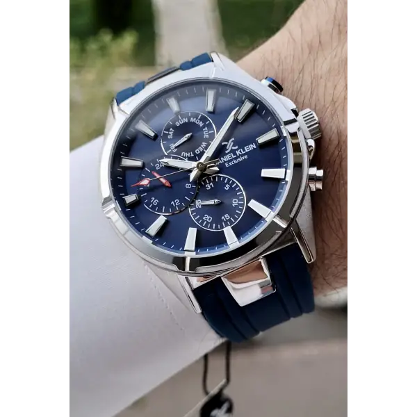 Daniel Klein DKISTE789 Lacivert Gümüş Renk İç Göstergeleri Aktif Erkek Kol Saati