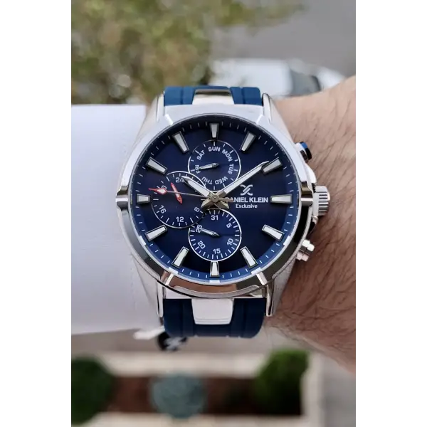 Daniel Klein DKISTE789 Lacivert Gümüş Renk İç Göstergeleri Aktif Erkek Kol Saati