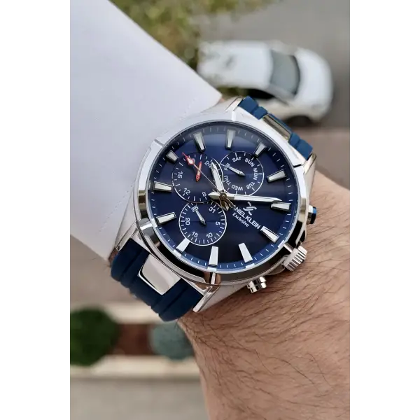 Daniel Klein DKISTE789 Lacivert Gümüş Renk İç Göstergeleri Aktif Erkek Kol Saati