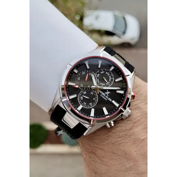 Daniel Klein DKISTE788 Siyah Gümüş Renk İç Göstergeleri Aktif Erkek Kol Saati