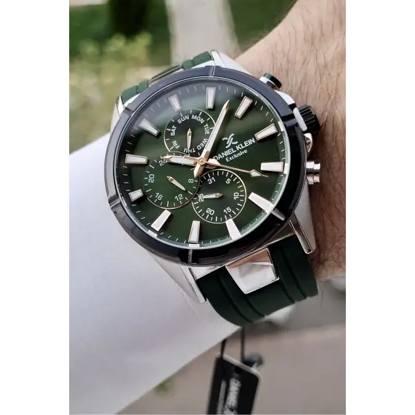 Daniel Klein DKISTE790 Yeşil Gümüş Renk İç Göstergeleri Aktif Erkek Kol Saati