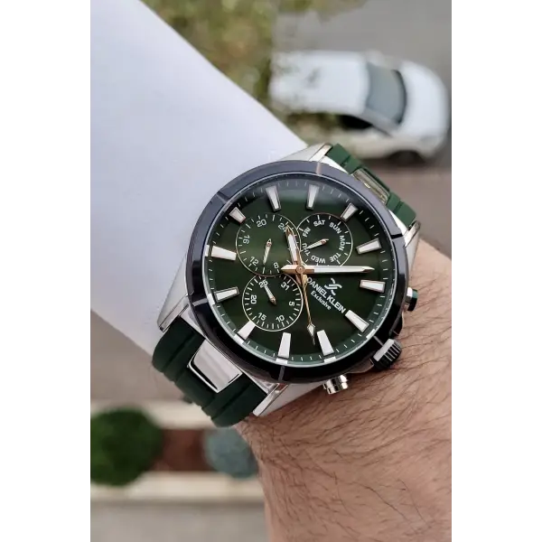 Daniel Klein DKISTE790 Yeşil Gümüş Renk İç Göstergeleri Aktif Erkek Kol Saati