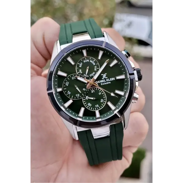 Daniel Klein DKISTE790 Yeşil Gümüş Renk İç Göstergeleri Aktif Erkek Kol Saati
