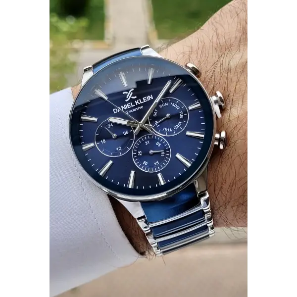 Daniel Klein DKISTE784 Lacivert Gümüş Renk İç Göstergeleri Aktif Erkek Kol Saati