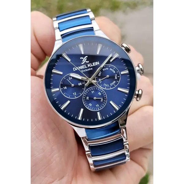 Daniel Klein DKISTE784 Lacivert Gümüş Renk İç Göstergeleri Aktif Erkek Kol Saati