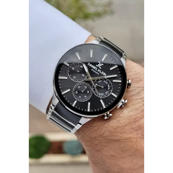 Daniel Klein DKISTE783 Siyah Gümüş Renk İç Göstergeleri Aktif Erkek Kol Saati