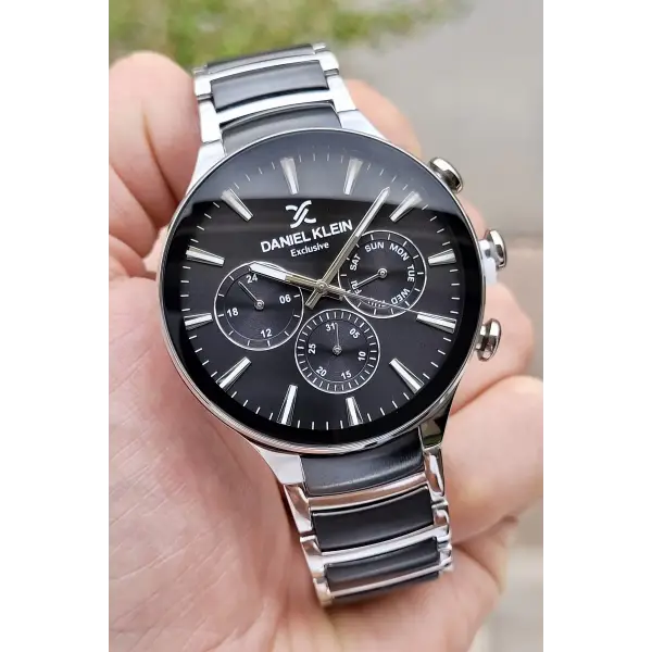 Daniel Klein DKISTE783 Siyah Gümüş Renk İç Göstergeleri Aktif Erkek Kol Saati