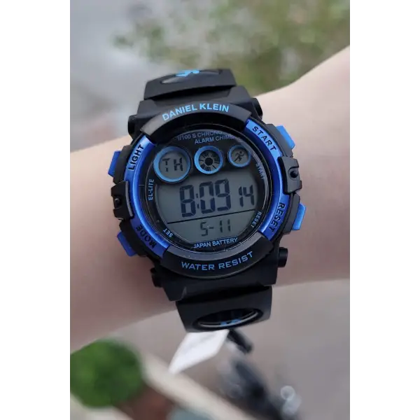 Daniel Klein DKISTE822 Siyah Mavi Renk 6 Farklı Işıklı 5 Atm Çocuk Kol Saati