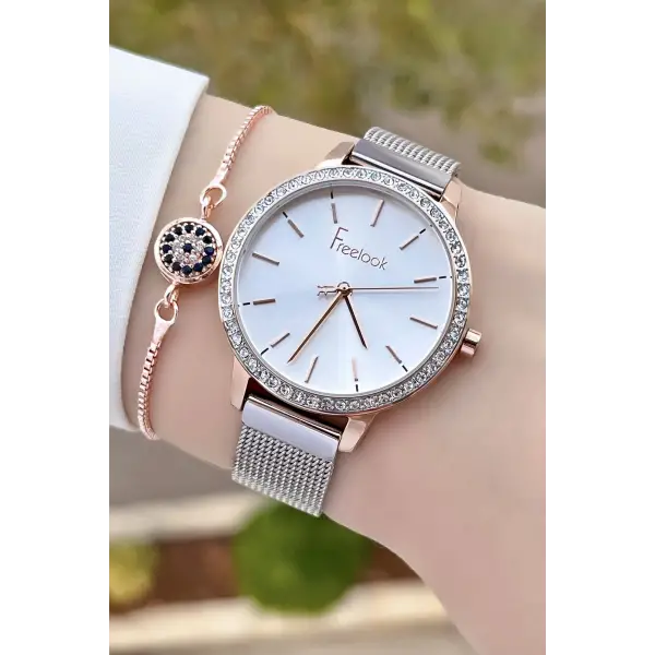 Freelook FLISTE24 5 ATM Su Geçirmez Kadın Kol Saati ve Bileklik