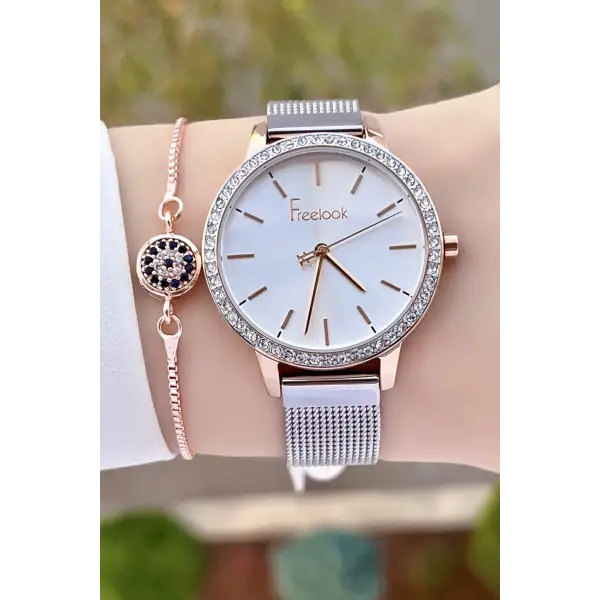 Freelook FLISTE24 5 ATM Su Geçirmez Kadın Kol Saati ve Bileklik