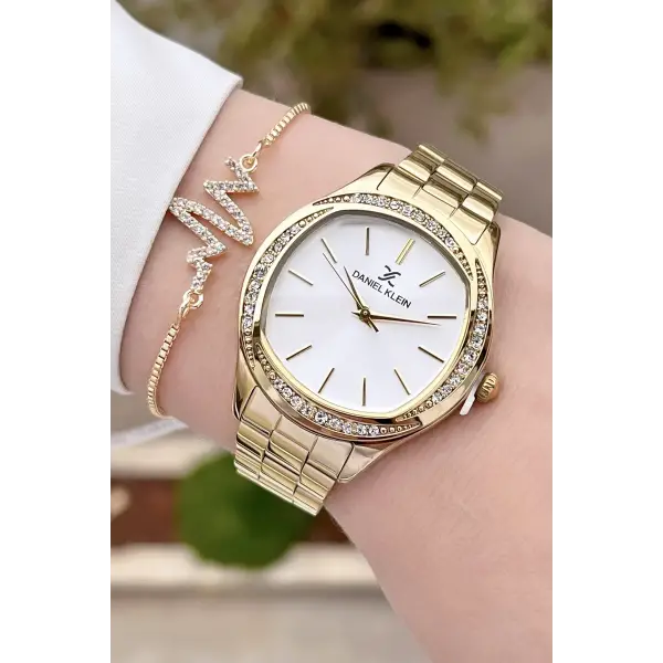 Daniel Klein DKISTE879 Gold Renk Kadın Kol Saati ve Bileklik