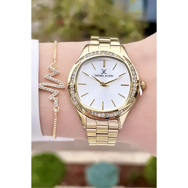 Daniel Klein DKISTE879 Gold Renk Kadın Kol Saati ve Bileklik