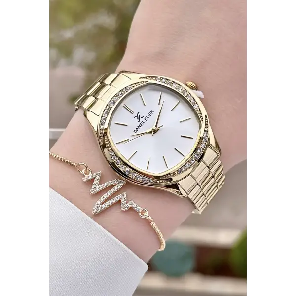 Daniel Klein DKISTE879 Gold Renk Kadın Kol Saati ve Bileklik