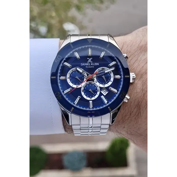 Daniel Klein DKISTE857 Kadranı Lacivert Kordonu Gümüş Renk İç Göstergeleri Aktif Erkek Kol Saati