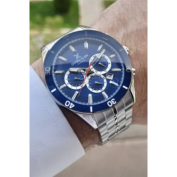 Daniel Klein DKISTE857 Kadranı Lacivert Kordonu Gümüş Renk İç Göstergeleri Aktif Erkek Kol Saati