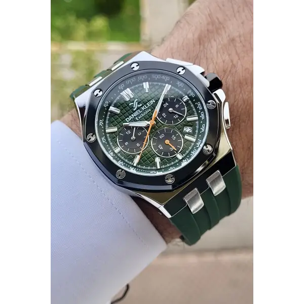 Daniel Klein DKISTE852 Kasası Gümüş Kordonu Yeşil Renk İç Göstergeleri Aktif Erkek Kol Saati