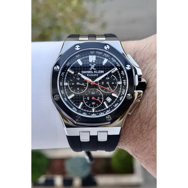 Daniel Klein DKISTE892  Kasası Gümüş Kordonu Siyah Renk İç Göstergeleri Aktif Erkek Kol Saati