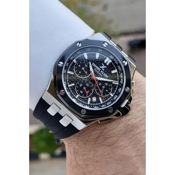 Daniel Klein DKISTE892  Kasası Gümüş Kordonu Siyah Renk İç Göstergeleri Aktif Erkek Kol Saati