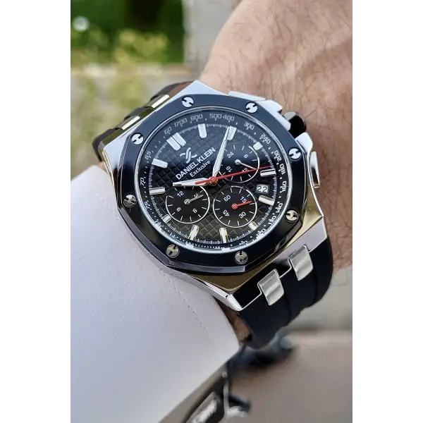 Daniel Klein DKISTE892  Kasası Gümüş Kordonu Siyah Renk İç Göstergeleri Aktif Erkek Kol Saati