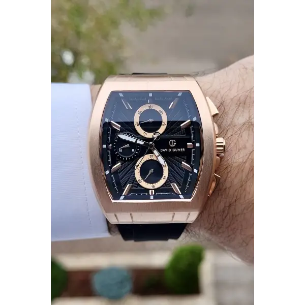 David Guner DGISTE70 Kasası Rose Kordonu Siyah Renk İç Göstergeleri Aktif