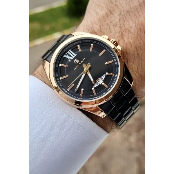 David Guner DGISTE58 Kasası Rose Kordonu Siyah Renk Takvimli