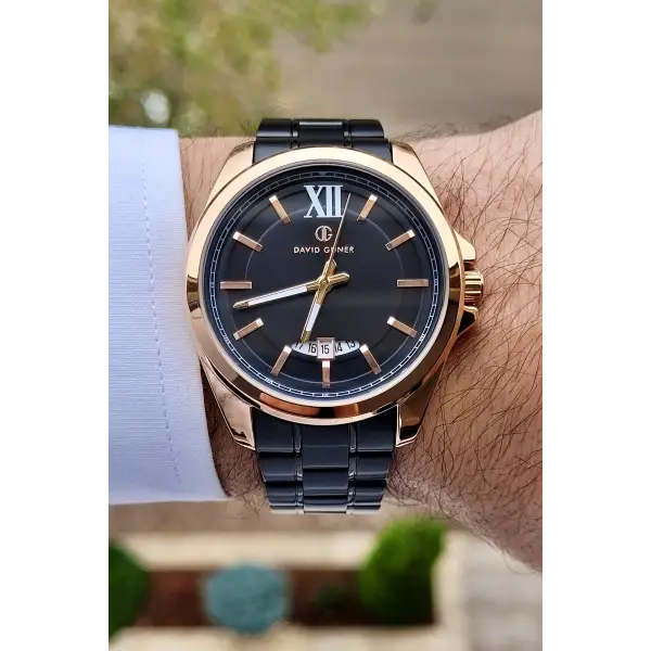 David Guner DGISTE58 Kasası Rose Kordonu Siyah Renk Takvimli