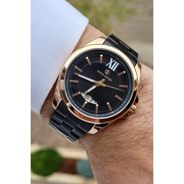 David Guner DGISTE58 Kasası Rose Kordonu Siyah Renk Takvimli