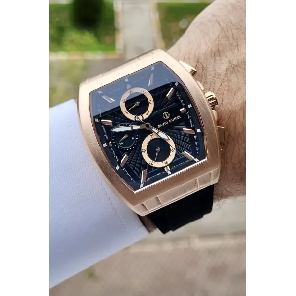 David Guner DGISTE70 Kasası Rose Kordonu Siyah Renk İç Göstergeleri Aktif