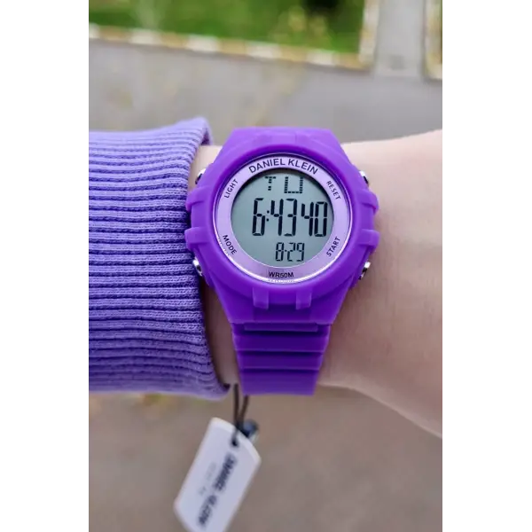 Daniel Klein DKISTE939 Mor Renk 7 Farklı Işıklı, Alarmlı, Kronometreli Kız Çocuk Kol Saati (5-12 Yaş)
