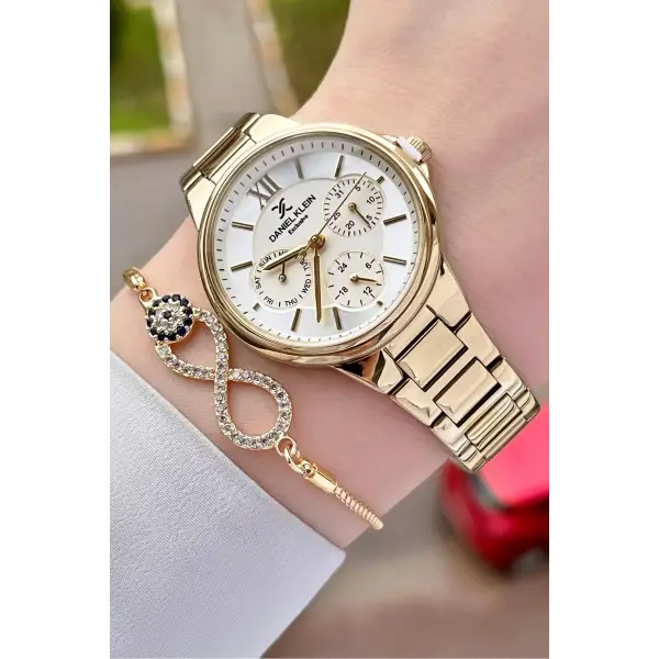 Daniel Klein DK1ISTE923 Gold Renk Fonksiyonlu Kadın Kol Saati ve Bileklik