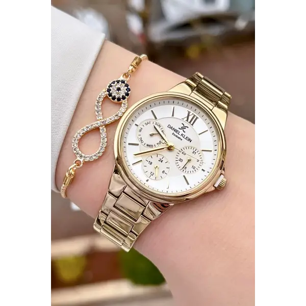 Daniel Klein DK1ISTE923 Gold Renk Fonksiyonlu Kadın Kol Saati ve Bileklik