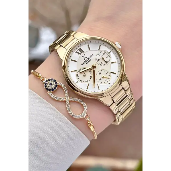 Daniel Klein DK1ISTE923 Gold Renk Fonksiyonlu Kadın Kol Saati ve Bileklik