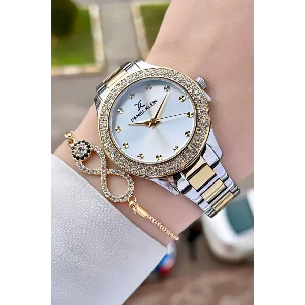 Daniel Klein DK1ISTE932 Gold Gümüş Renk Kadın Kol Saati ve Bileklik