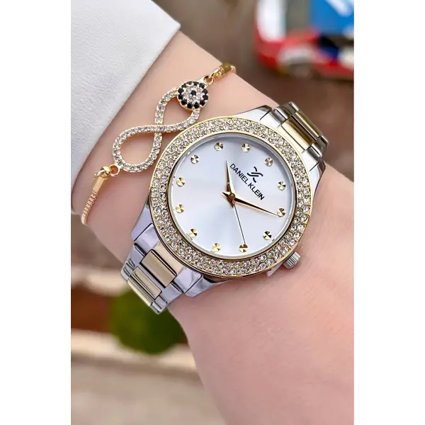 Daniel Klein DK1ISTE932 Gold Gümüş Renk Kadın Kol Saati ve Bileklik